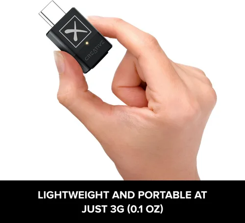 Vista 7 de Creative BT-W3X - Transmisor de audio Bluetooth 5.3 inteligente con aptX HD, audio de alta definición de 24 bits / 48 kHz, función de cambio
