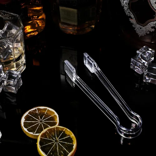 Vista 7 de Patelai 10 pinzas pequeñas de plástico para servir aperitivos, de plástico transparente, mini cubos de azúcar, para bufé, helado, postre, té, café