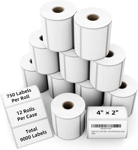 Vista 13 de Rollos de etiquetas de código de barras térmicas directas de 2 x 1 pulgadas a prueba de 3 pruebas para Zebra LP2824 ZD411 ZD410 ZD421 ZD420 GK420D