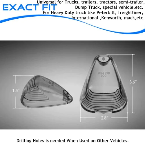 Vista 5 de WINETIS - 5 luces marcadoras de techo con bombillas LED rojas, repuesto compatible con Ford F150 F250 F350 F450 F550 F650 F750 F750 E150 E250 E350
