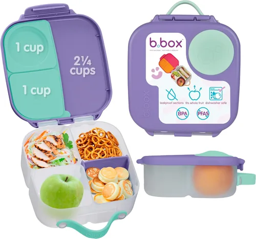 Vista 24 de b.box Mini lonchera de Batman, recipientes para aperitivos para niños, reutilizable, pequeña caja Bento para el almuerzo, contenedor de aperitivos