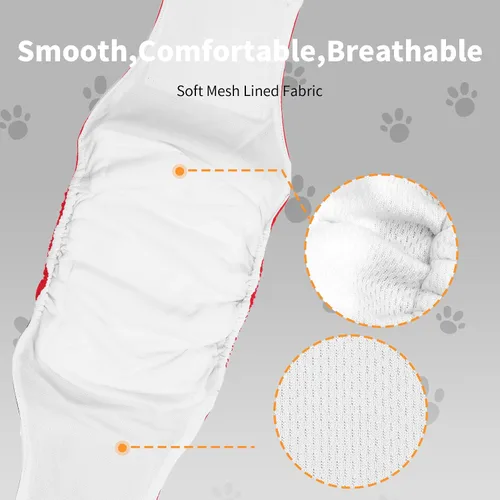 Vista 4 de vecomfy - Pañales lavables y reutilizables a prueba de fugas para perros machos de tamaño pequeño, 5