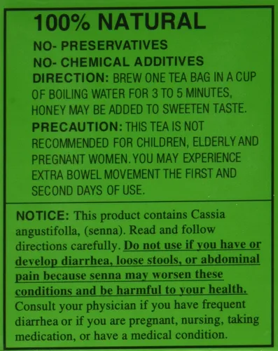 Vista 4 de Té dietético Brand California Dieters de Evergreen Leaves, con 20 bolsas de té