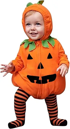 Vista 9 de Calabaza bebé unisex para niños pequeños y bebés, para Halloween Negro