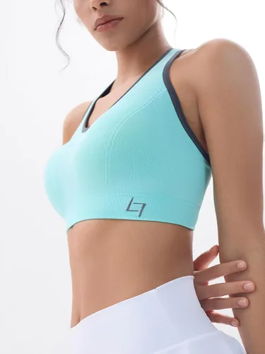 Vista 6 de FITTIN - Brasier deportivo con espalda cruzada para mujer, soporte acolchado de alto impacto sin costuras para yoga, gimnasio, entrenamiento y.