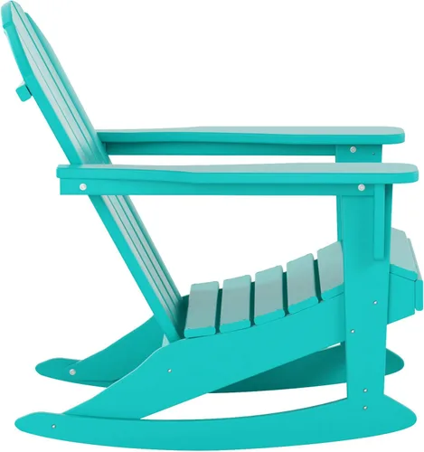 Vista 155 de WestinTrends Silla mecedora Malibu de poliéster para exterior/patio Adirondack, Negra