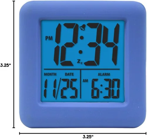 Vista 8 de Equity 70913 Reloj despertador digital de silicona azul con retroiluminación bajo demanda