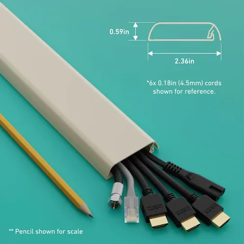 Vista 3 de D-Line Ocultador de Cables para Soporte de Pared de TV, Oculta Cables de TV Montada, Cubiertas de Cables, Cubierta Autoadhesiva para Cables