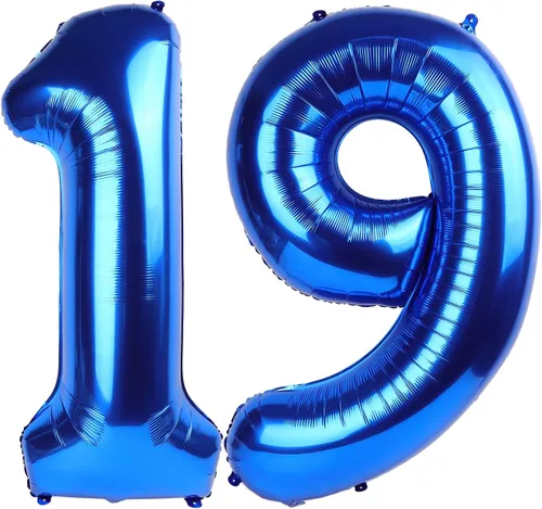 Vista 75 de Globos con números de 40 pulgadas, color negro, para decoraciones de cumpleaños de 10 a 100 años Jumbo 40In & Vibrant Color, With Hanging Holes
