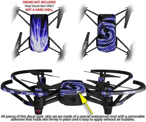 Vista 2 de Skin Wrap 2 Pack para DJI Ryze Tello Drone Lightning azul Drone No Incluidas