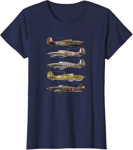 Vista 21 de Hawker Hurricane is a British WW2 camiseta de aviones de combate Negro