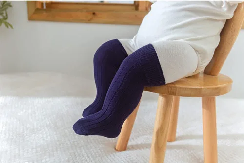 Vista 5 de QandSweat - Calcetines altos unisex para bebé, sin costuras, para niños y niñas, de algodón, uniformes
