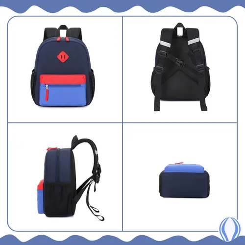 Vista 9 de BEEXS Mochila para niños pequeños, mochila preescolar para niños y niñas, mochila pequeña para jardín de infantes para 1-3 años, azul, azul marino