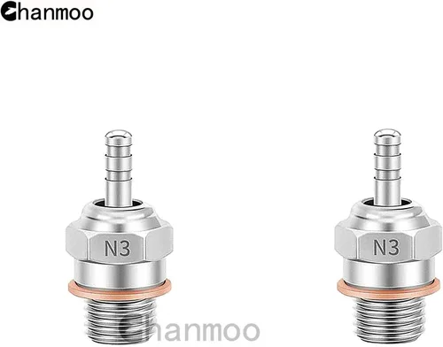 Vista 2 de 2 piezas 70117H Hot Glow Plugs No.3 N3 N4#3 #4 Spark Nitro Engine Parts Reemplazan OS para Traxxas Losi HPI Redcat HSP Himoto RC Car Truck Buggy (N3)