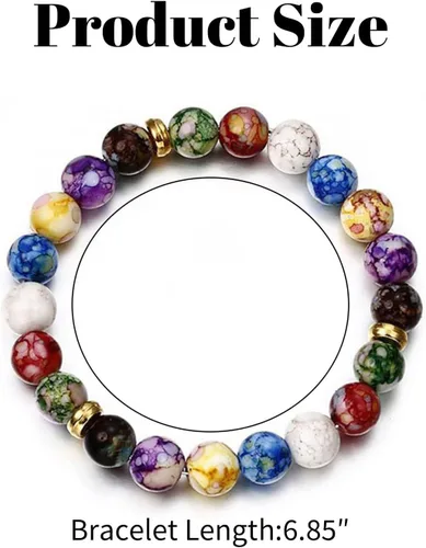 Vista 7 de Harry and Henry Pulsera Arus 7 chakras original para mujer, pulseras de piedras curativas, pulsera de cuentas de cristal, pulseras de chakras