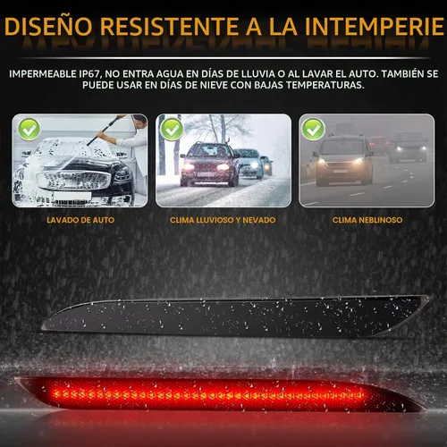 Vista 6 de Gempro Luces Reflectantes para Parachoques Trasero para Ford Mustang 2015-2017, Lámparas de Freno y Cola LED, Lente Ahumada, 2 Piezas Reflector