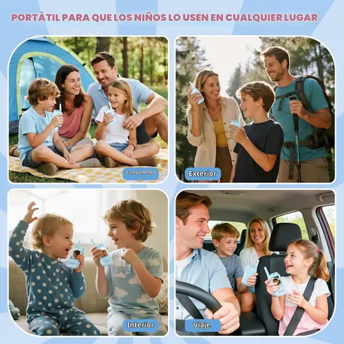 Vista 8 de Walkie Talkie de video para niños, paquete de 2 walkie talkie recargables con cámara de pantalla, chat Facetime de largo alcance, juguetes