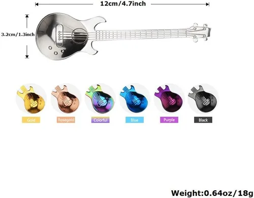 Vista 2 de COMIART - Cucharas de café, cucharaditas, cuchara de hielo de postre, cuchara de azúcar, utilizada para mezclar mezclas, cuchara de guitarra