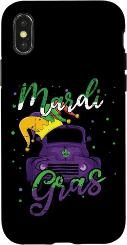 Vista 4 de Funda para iPhone 15 Truck Jester 2024 Mardi Festival Parade Beads Mardi Gras