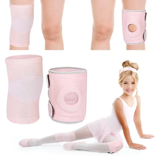 Vista 9 de 2 rodilleras para niños, rodilleras de compresión para niños y niñas, básquetbol, voleibol, deportes y gimnasia (negro, M)