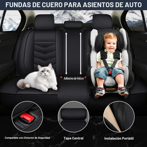 Vista 6 de Funda para Asiento de Auto 7 Plazas para Ford Expedition 2005-2025, Resistente al Desgaste Impermeable Deportiva, Funda de Asiento Deportiva de Negro