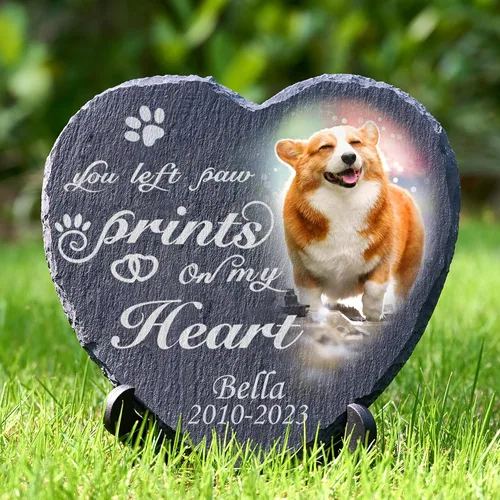 Vista 18 de Farfume Piedras conmemorativas personalizadas para mascotas con foto y texto Marcadores personalizados para tumbas para mascotas Lápidas
