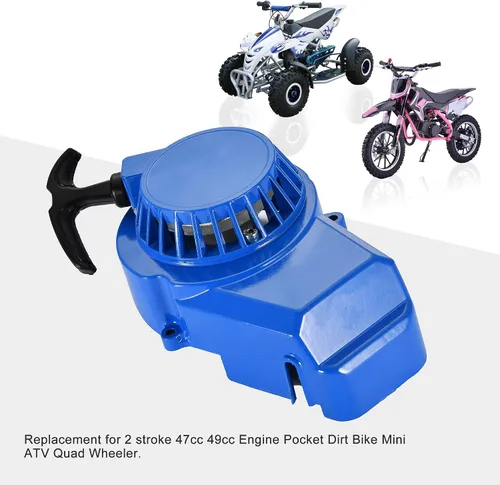 Vista 5 de GOOFIT Arrancador de aluminio azul con tornillos para 2 tiempos 47cc 49cc Pocket Bike Mini Bike Dirt Bike Scooter ATV Quad motocicleta