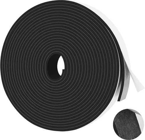 Vista 13 de 20 pies de cintas de espuma autoadhesivas Tiras de sello de espuma de 1 pulgada x 1/2 pulgada x 10 pies cada rollo Burletes de alta resistencia