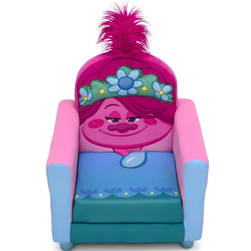 Vista 5 de Delta Children Silla tapizada figurada para niños, Trolls World Tour Poppy