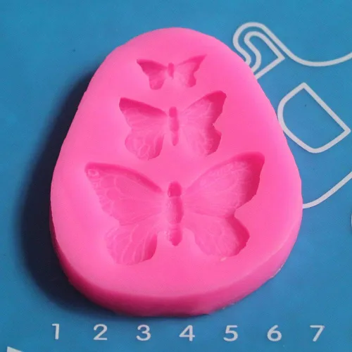 Vista 7 de Moldes pequeños de silicona para fondant para tartas, rosa, paquete de 3, prisma rectangular, máx. 2.5 x 2.2 x 0.3 in - 3.0 x 3.3 x 0.3 in, silicona