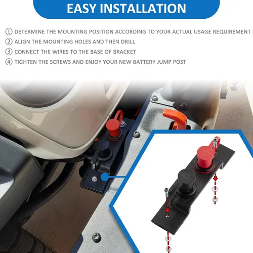 Vista 4 de Wsays Kit de reubicación de terminales de poste de salto de batería UTV, herramienta de batería de carga rápida compatible con Can-Am X3 UTV, ATV