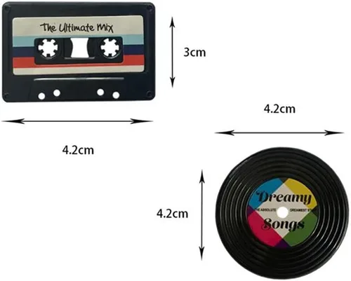 Vista 2 de 4 imanes de vinilo para nevera, música, para refrigerador, decoración de calcomanías magnéticas fuertes para manualidades, cocina, oficina, pizarra