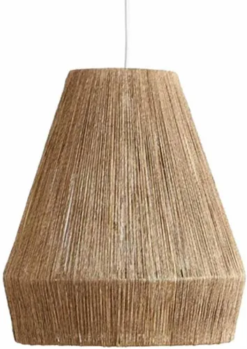 Vista 8 de Lámparas colgantes de viento silencioso hechas a mano, cuerda de cáñamo, luz vintage celing, mimbre país, ratán, iluminación para el hogar