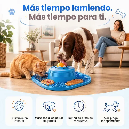 Vista 5 de VIOWEY Cuenco de alimentación lenta 3 en 1 para perros, comedero Azul