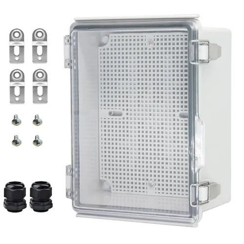 Vista 32 de Caja Eléctrica Impermeable para Exteriores Caja de Conexiones Resistente a la Intemperie IP67 Carcasa de Plástico ABS Caja de Proyecto para Gris