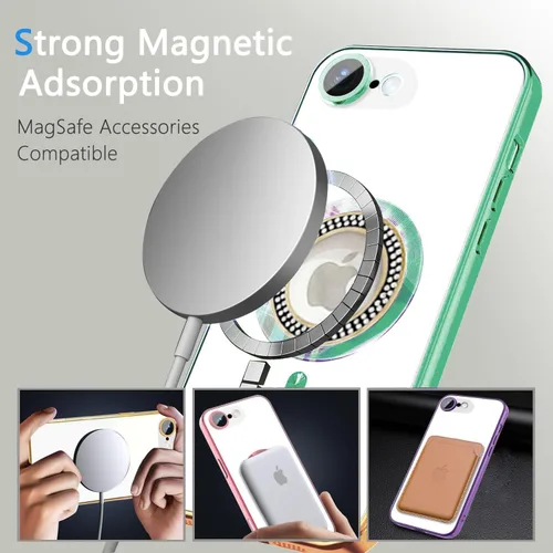 Vista 34 de Misscase Funda magnética con purpurina para iPhone 11 compatible con MagSafe, protección completa, delgada, a prueba de golpes, antiarañazos