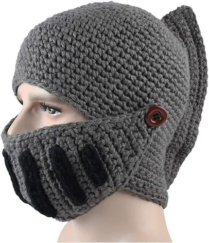 Vista 2 de Creative Barbarian Knit Beard Hat Funny Knit Hat Wig Beanie Hat Beard Facemask