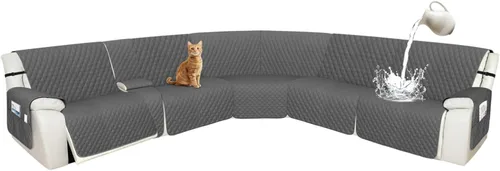 Vista 39 de Arfntevss Fundas de sofá modular reclinable, 100% impermeable, en forma de L, para sillón reclinable en forma de L, funda seccional lavable