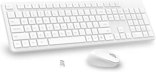 Vista 10 de LeadsaiL Combo de teclado y mouse inalámbricos, teclado ergonómico de tamaño completo para computadora, teclado inalámbrico de 2.4GHz, mouse