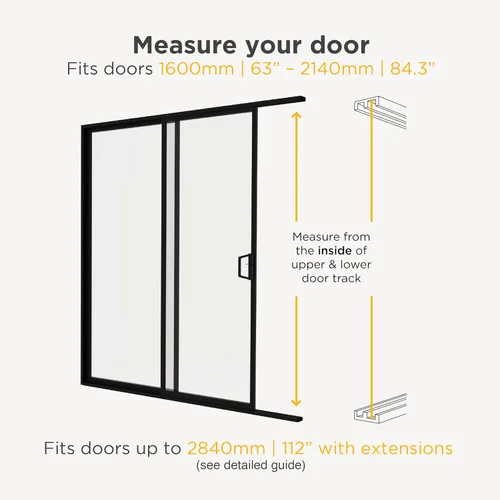 Vista 3 de Hakuna Pets V2 Panel de Inserción de Pantalla para Puerta de Mascotas de Patio, para Puertas Corredizas, Se Ajusta a la Vía de la Puerta con Altura
