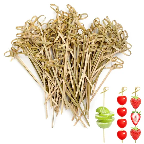 Vista 7 de Perfect Stix Bamboo Pick 4 Púas de nudo de bambú de 300 quilates, cóctel y Hors' D'Oeuvre, 4 pulgadas (paquete de 300)