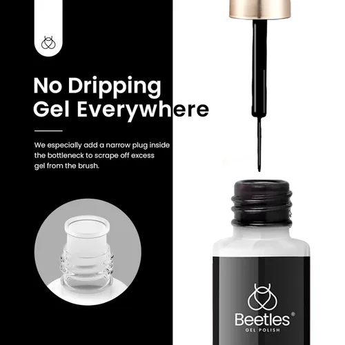Vista 8 de Beetles - Juego de esmalte de gel para uñas de espiral, 2 colores populares en negro y blanco, pintura de gel para uñas de espiral, pincel de arte