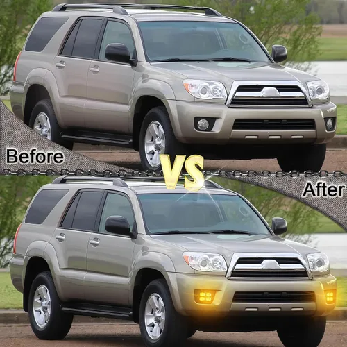 Vista 5 de 2 piezas de luces antiniebla delanteras LED, luces de circulación diurna LED de conmutación, señal de giro ámbar compatible con Toyota 4Runner