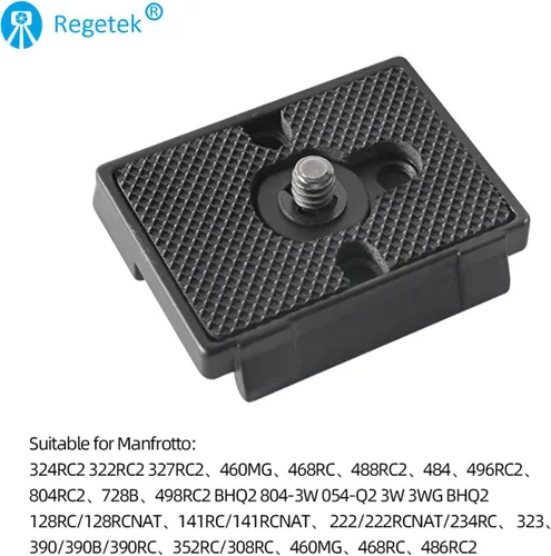 Vista 3 de Regetek Paquete de 2 placas de liberación rápida con tornillo de 1/4 "-20 para trípode de cámara Bogen 3157N Manfrotto 200PL-14 RC2