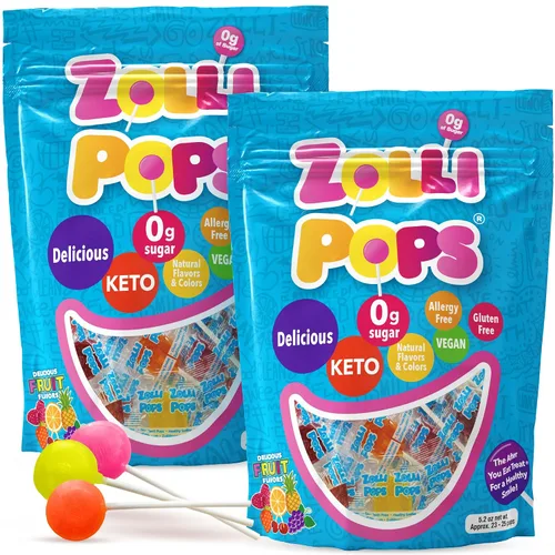Vista 20 de Zollipops Clean Teeth Pops - Caramelos sin azúcar con xilitol, sin colorantes, caramelos libres de ceto y aptos para diabéticos, golosinas aprobadas