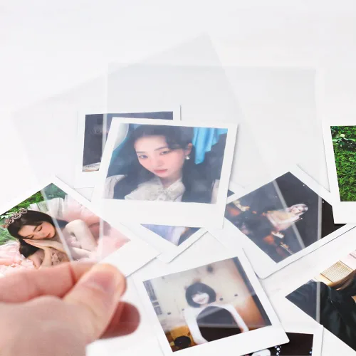 Vista 7 de Paquete de 50 fundas polaroid Kpop, ultra transparentes y ultra gruesas, fundas protectoras de 200 micras, perfectas para Kpop Standard 3.465x4.252