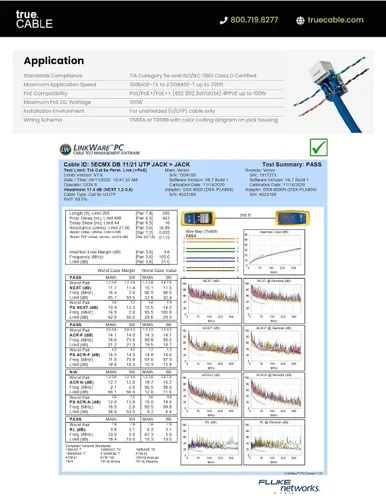 Vista 9 de TRUE CABLE Conector Keystone Cat5e, sin blindaje (UTP), perforado de 90 grados, PoE++ (4PPoE) 100W, certificación UL, verificado ETL, certificado
