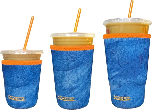 Vista 73 de Funda Koverz para café helado, funda aislante de neopreno para taza, se ajusta a una taza de café de 32 Oz., lavable y reutilizable, accesorios