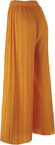 Vista 4 de Lock and Love - Pantalones maxi plisados palazzo de pierna ancha con cordón o banda elástica para mujer