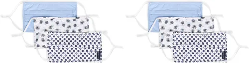 Vista 12 de Perry Ellis - Cubrebocas estándar de tela plisada, reutilizables (paquete de 3, estampados y colores surtidos)